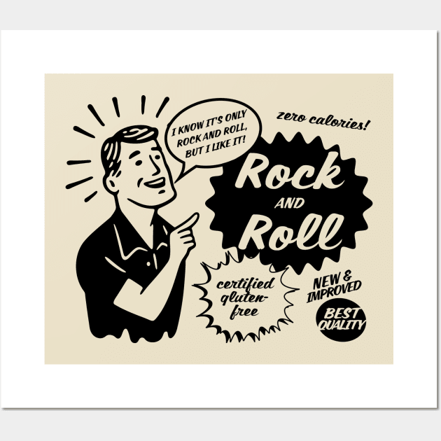 Rock and Roll - dark on light Wall Art by GeePublic